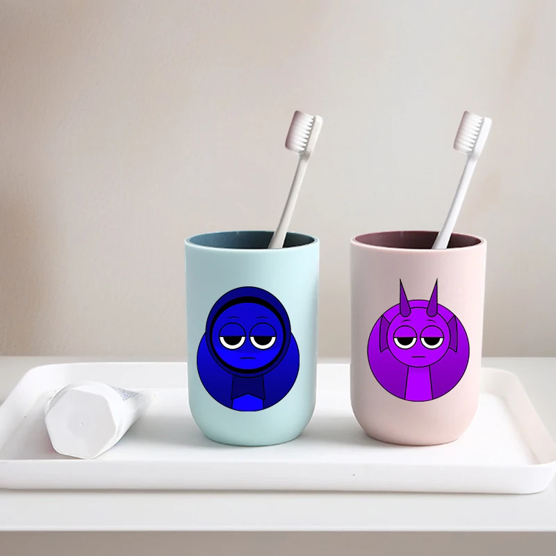 Sprunkis الإبداعية غسول الفم كوب الأطفال الكرتون أنيمي المنزل فرشاة الأسنان أكواب Kawaii كوب عصير الحليب زوجين الزجاج هدية عيد ميلاد #3