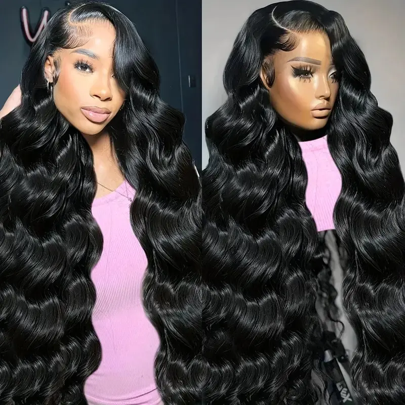 Rosabeauty Body Wave Nature Color 13X6 HD Transparent Lace Frontal Wig 13X4 Front Human Hair Glueless Wig 250% Density