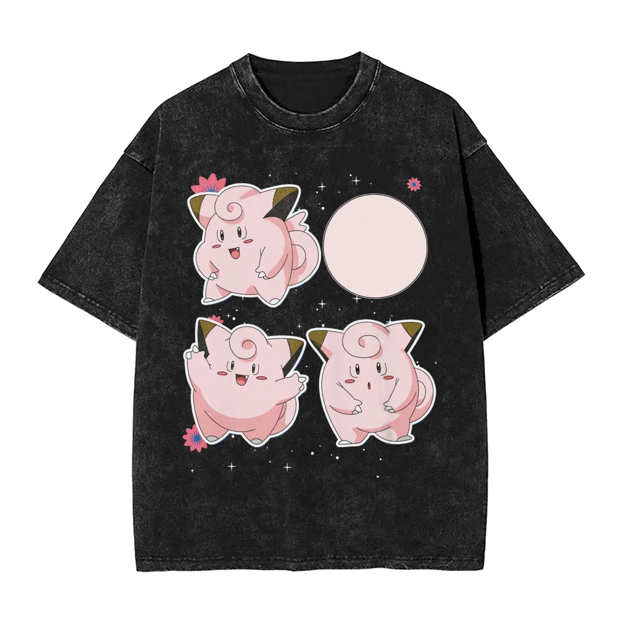 Pokemon Clefairy Dancing T Shirt Men 100% Cotton Unique T-Shirt O Neck  Tees Short Sleeve Tops Gift Idea