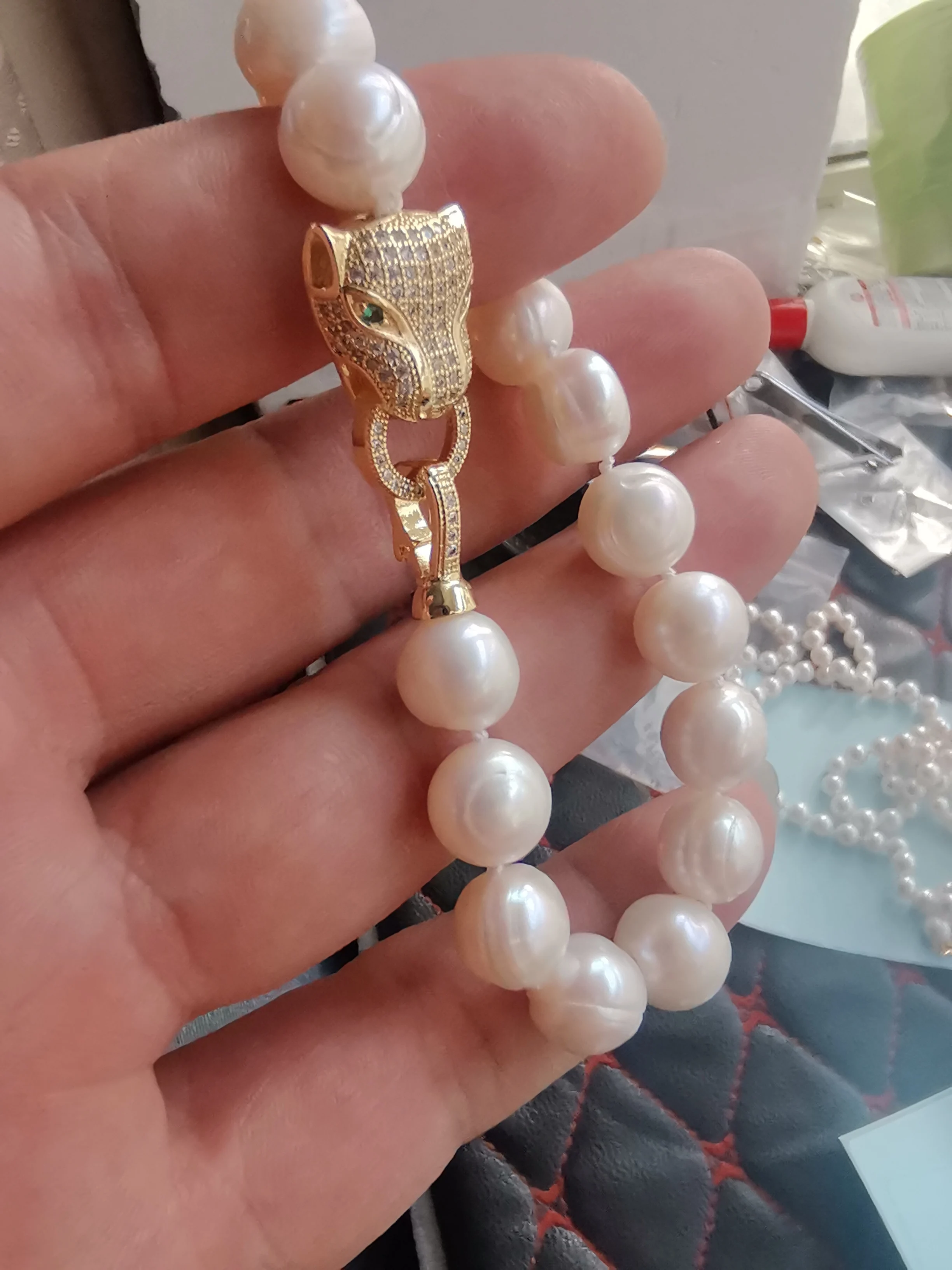 Double layered AAA10-11mm Akoya White Pearl bracelet sea treasure Seawater Pearls Strong Light  925s 7.5-8inch