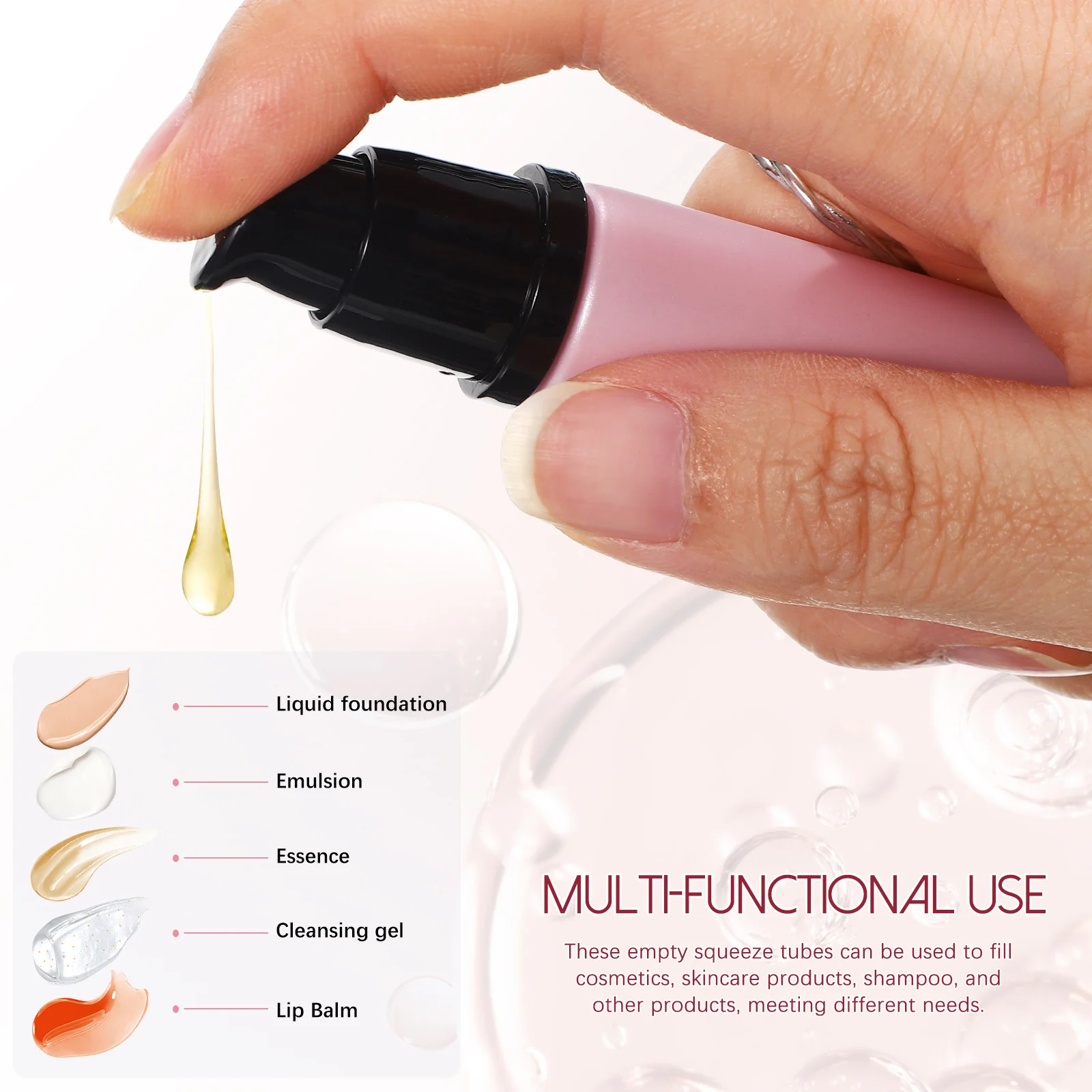 2 Stuks Zachte Buis Kit Lege Make-Up Buizen Reisformaat Knijpcontainers Voor Cosmetica Huidverzorging Doseren Hervulbare Draagbare