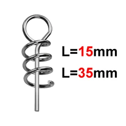 50Pcs Spring Lock Pin Crank Hook Fishing Connector 15MM/35MM Stainless Steel Swivels&Snap Soft Bait Accessories