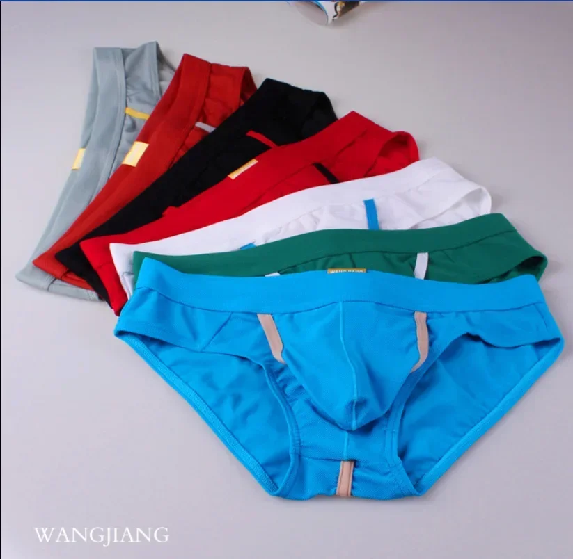 Men's Sexy Briefs Underwear Penis Hole Sexy Low-rise U Convex Pouch Open Penis Pouch Cover Bag Spandex Quick Dry Underpant