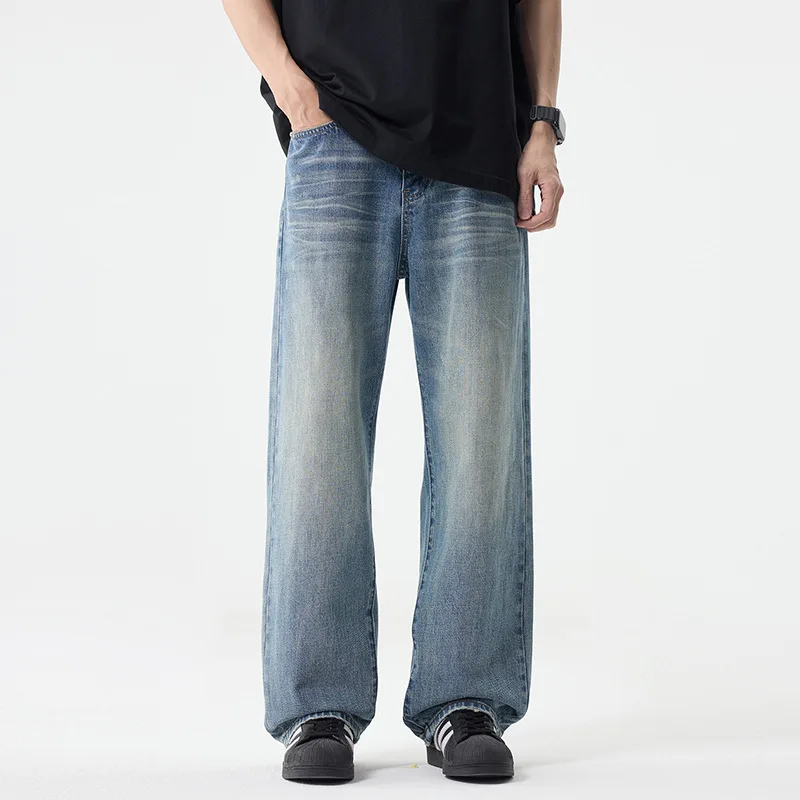 

Новые летние мужские джинсы прямого кроя, универсальные, удобные, модные, повседневные, минималистичные, длинные брюки для молодых мужчин, уличная одежда