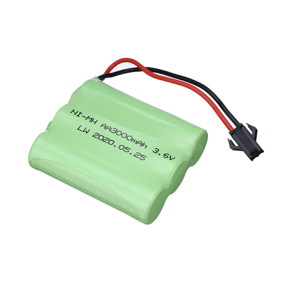 Ni-MH 3.6V 3000mah Battery + 3.6v Charger For Rc toy Car Tank Train Robot Boat Gun AA 3.6 v 3000 mah Rechargeable Battery Pack