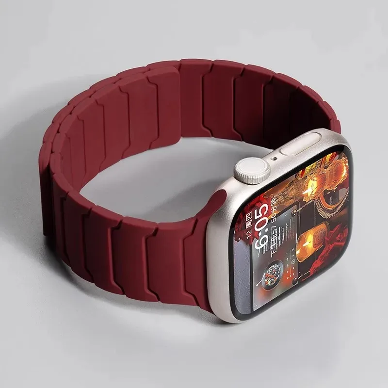 

Magnetic Silicone Strap for Apple Watch Band Ultra 2 49mm 45mm 41mm Bracelet for Iwatch Series 9 8 7 6 SE 5 4 38 42mm 44mm 40mm