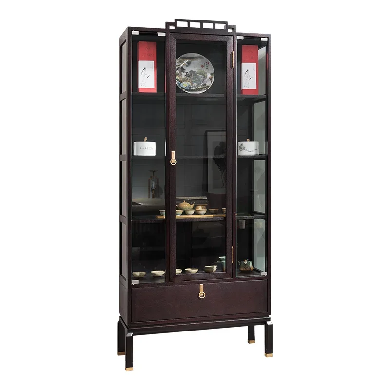 

Modern New Chinese Solid Wood Collection Storage Ebony Bogu Rack Wine Cabinet Bookcase