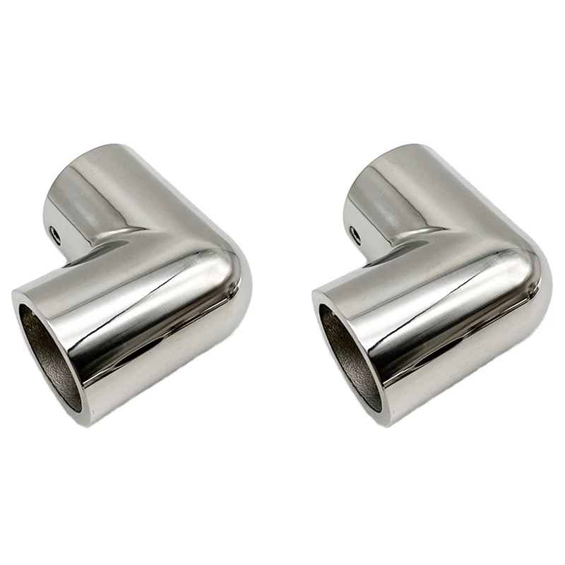 

2X Boat Pipe Connector 316 Stainless Steel Marine Boat Hand Rail Fitting 90° Elbow Tube Connector Mount Hardware,25Mm