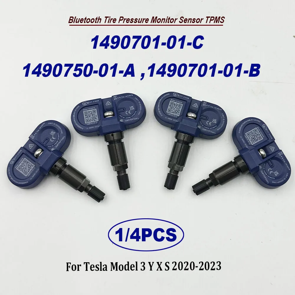 NEW 1/4PCS Bluetooth Tire Pressure Monitor Sensor TPMS 1490701-01-C For Model 3 Y X S 2020-2023 1490750-01-A 1490701-01-B