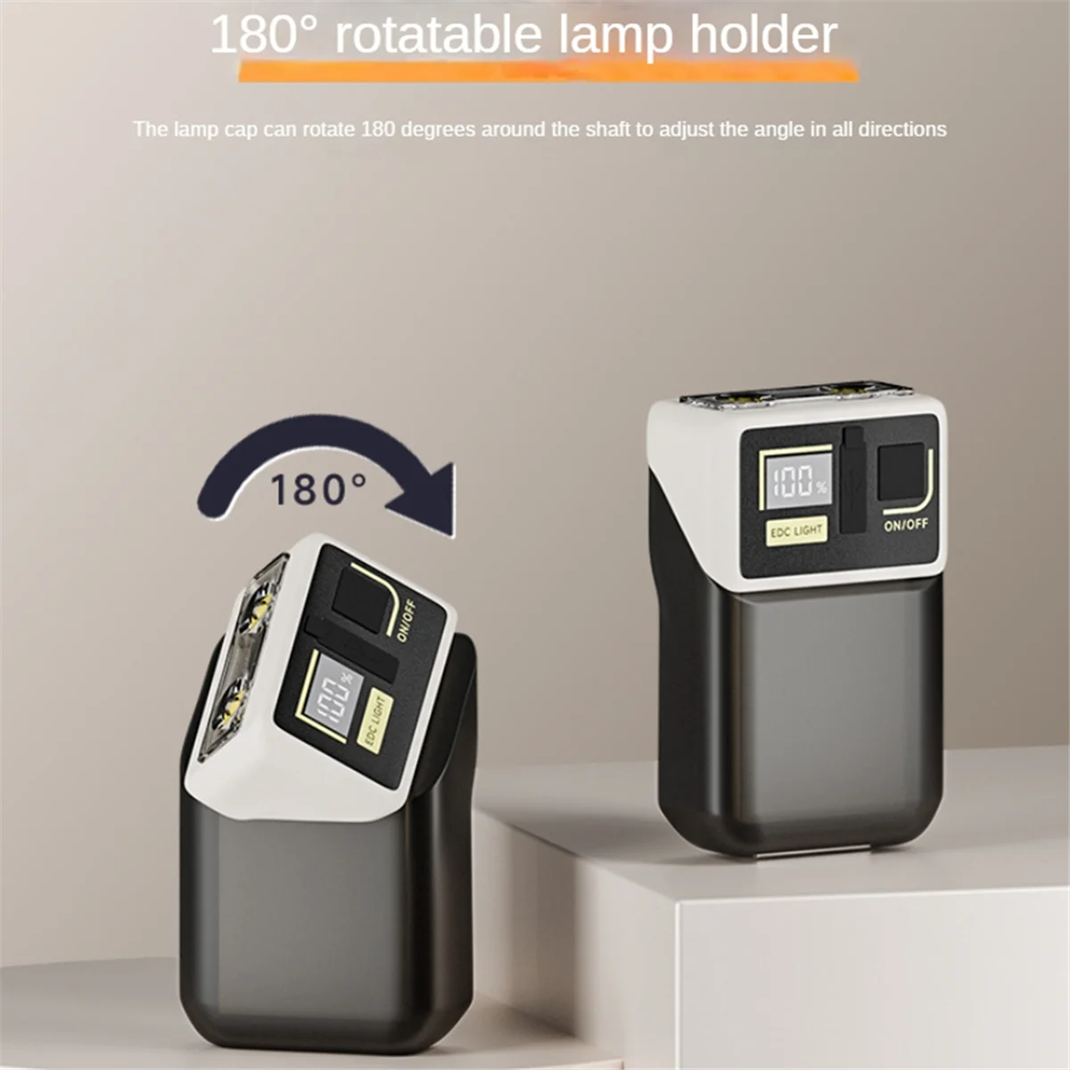 ONCE LED Small Powerful Flashlight with Clip180° Swivels 380LM USB Rechargeable Mini Pocket Keychain Flash Light Outdoor