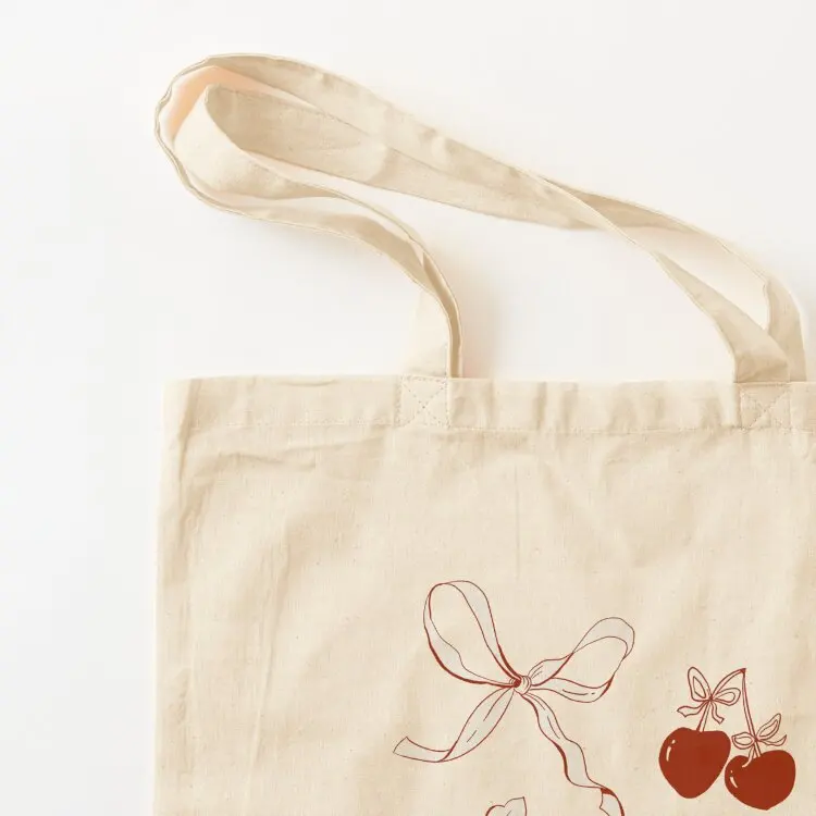 Coquette Ribbons, bows and Cherrys Aesthetic Tote Bag Shopper tote bag Women's shopper women bag