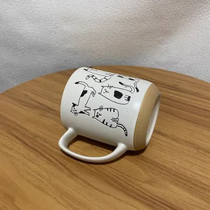 Kupa-seramik-el boyalı, yaratıcı, yavru hayvan karikatür-tam fincan-kahve-kremalı, kedi, kawaii, mutfak nordic kupa hediye, 450ml En iyi 10 satış-seramik rengi-no. 2