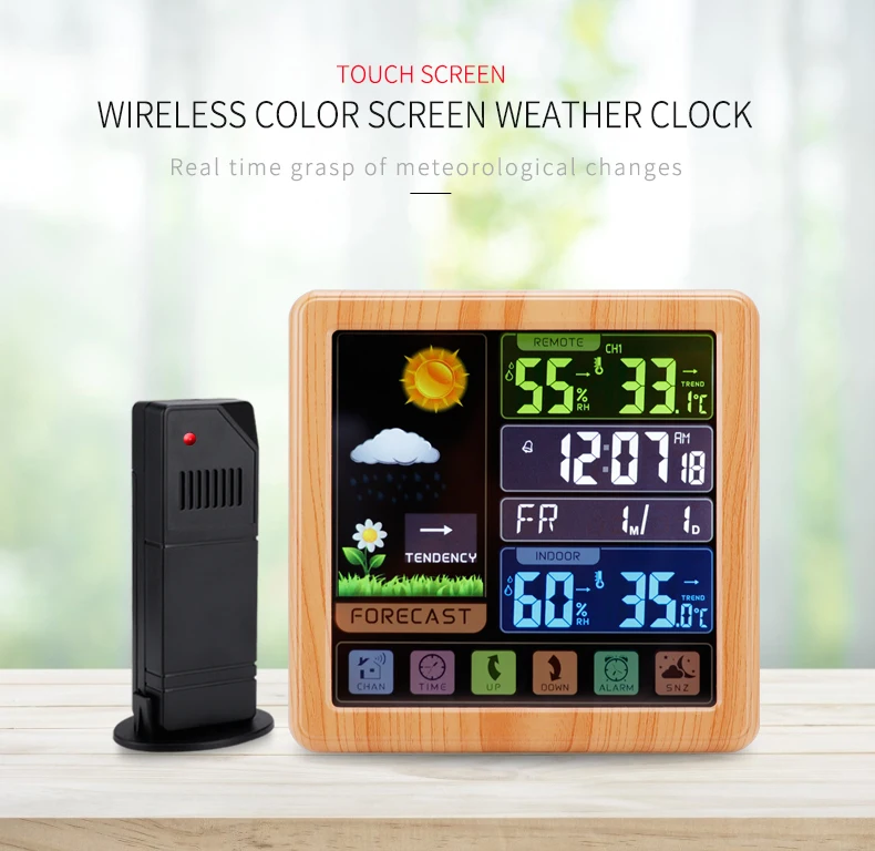 

Full touch screen wireless weather clock TS-3310