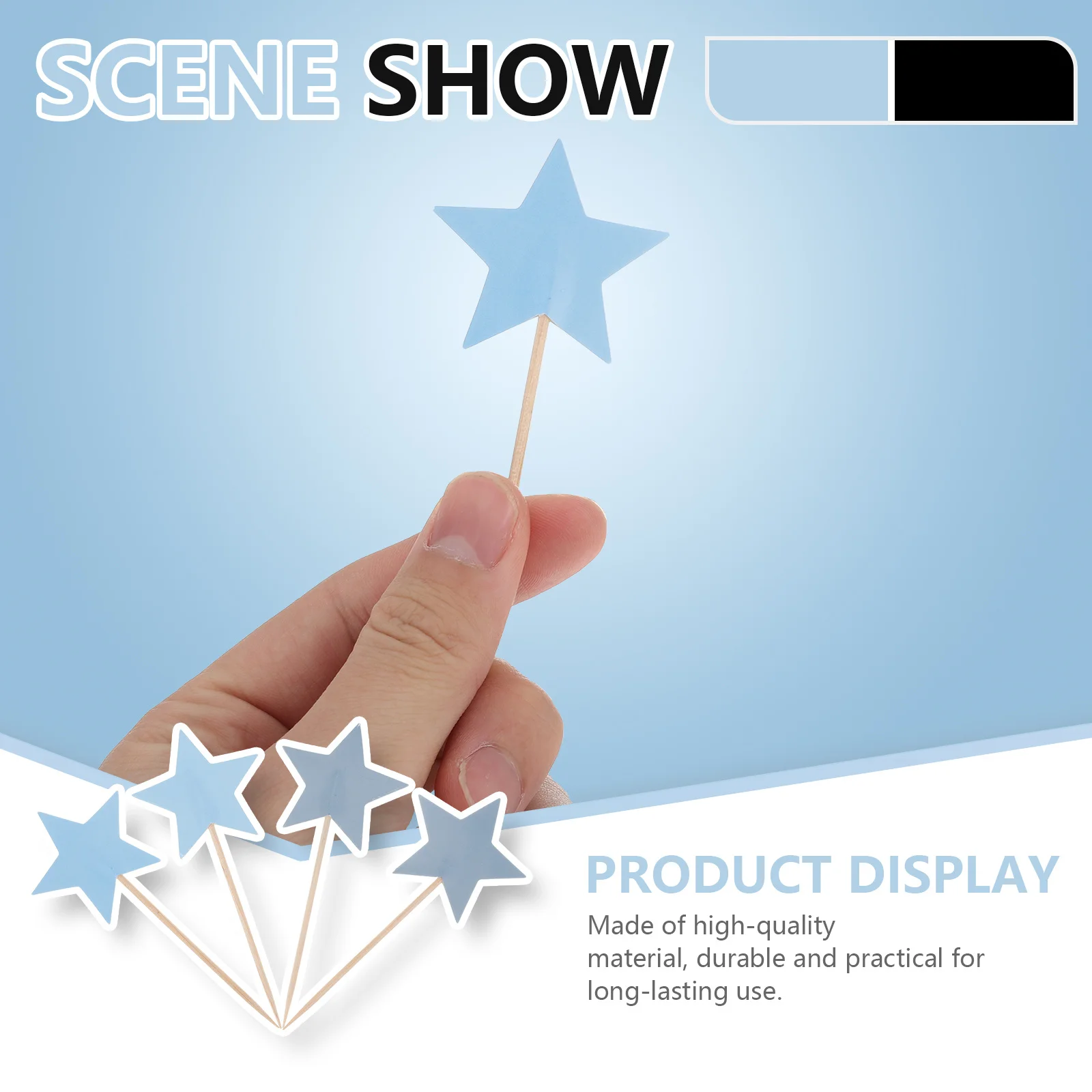 

16pcs Star Cake Picks Fruit Forks Plastic Food Toppers For Desserts Cakes Snacks Bento Decor Sticks Party Wedding Banquet