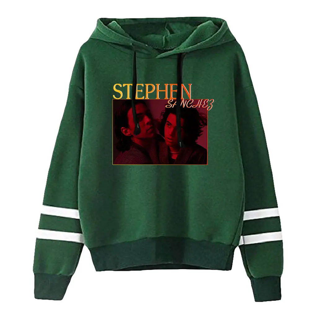 Stephen Sanchez Merch Unisex sin bolsillo barras paralelas manga sudadera mujeres hombres Sudadera con capucha redes sociales estrella ropa de moda