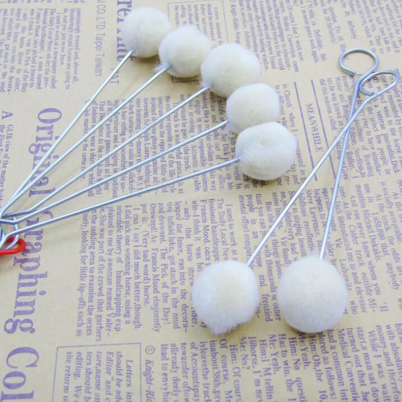 Wool smudge ball Brush leather dyeing tool DIY craft project dyeing