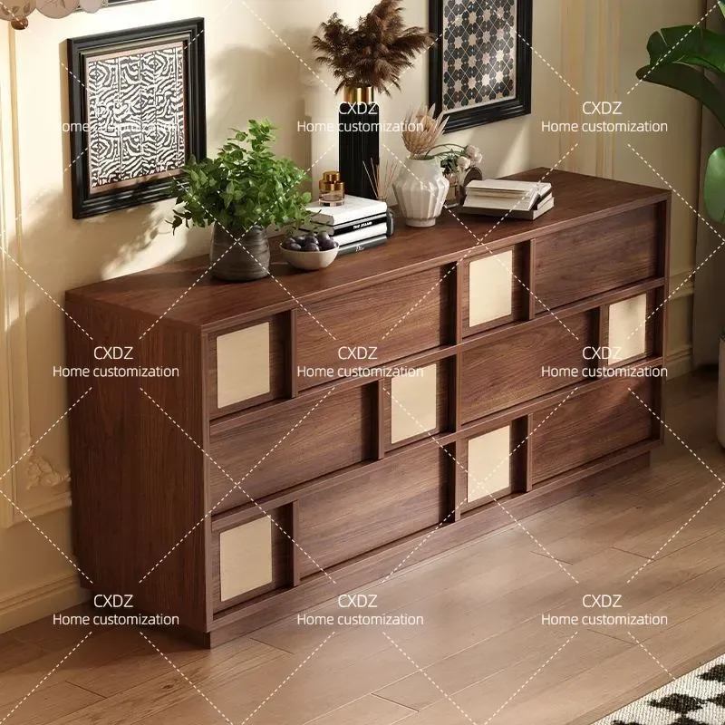 Medieval Solid Wood Chest Retro Floor Locker Multi Functional Storage Cabinet for Living Room Bedroom