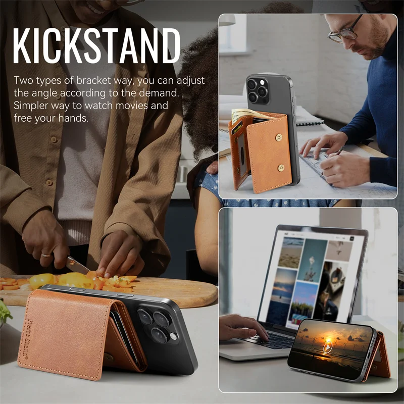 

Casespace Luxury Card Slot Holder Wallet Magnetic card case for all Magsafe functions PU leather card case With RFID functions