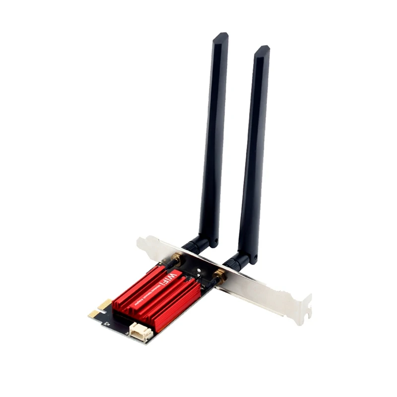 Wifi 6E AX210 PCIE adaptor Wifi, kartu jaringan Ethernet nirkabel 5400Mbps BT 5.3 2.4G/5G 802.11 Dual Band untuk Win 10