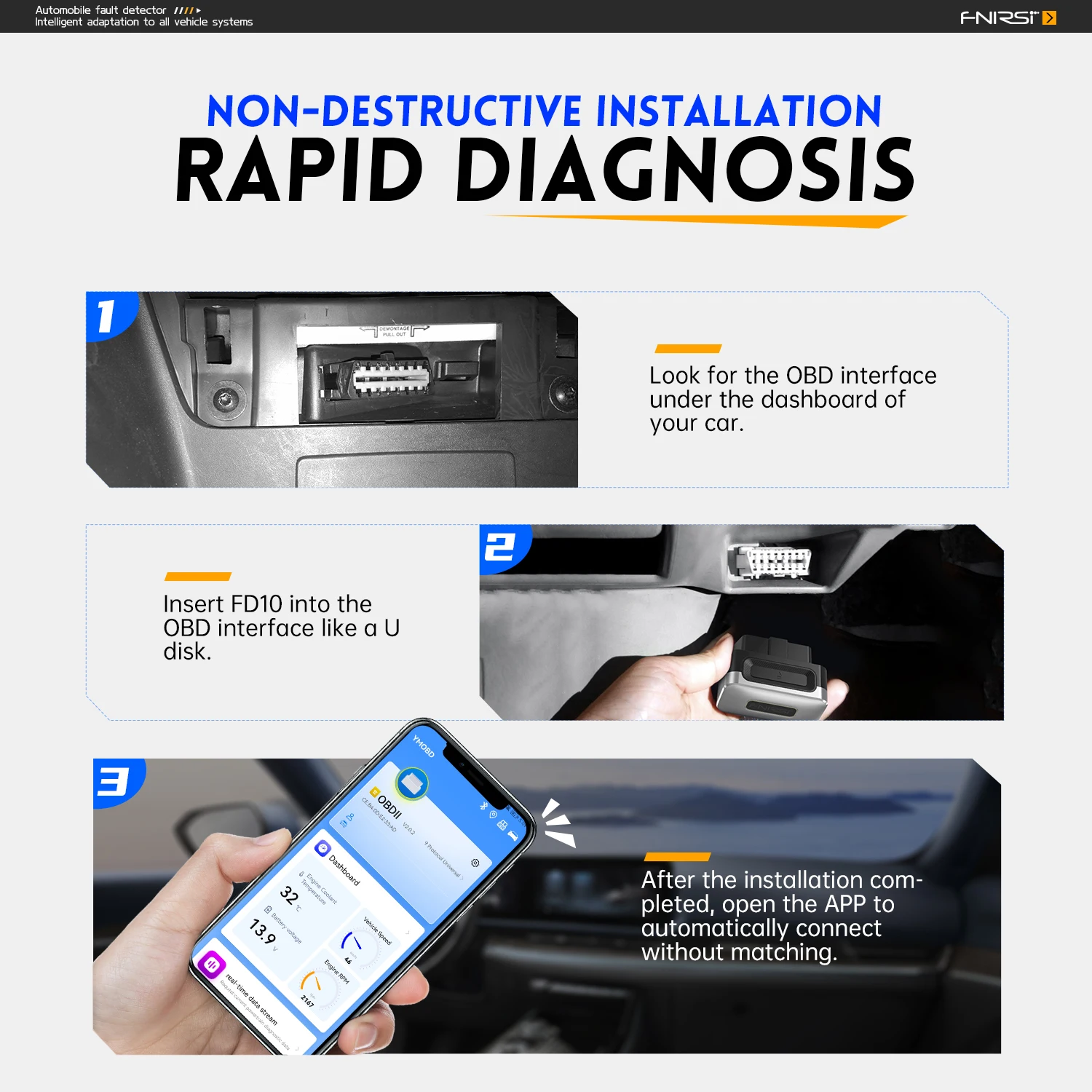 FNIRSI FD10 سيارة obd2 الماسح الضوئي رمز القارئ خطأ واضح obd أداة تشخيصية IOS أندرويد BluetoothV5.1 تحقق ضوء المحرك إصلاح السيارات