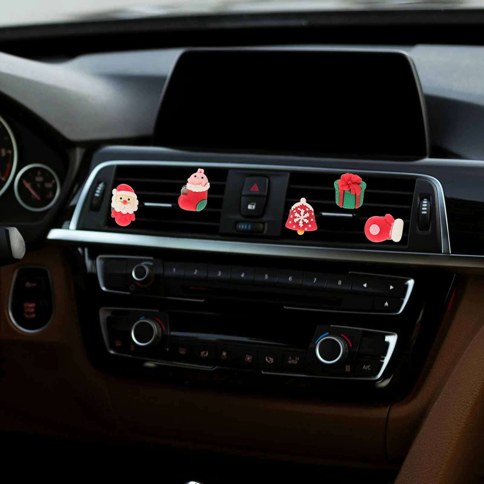 

5pcs Car Air Freshener Vent Clips Metal Resin Cute Car Accessories For Women Holiday Interior Decorations Auto