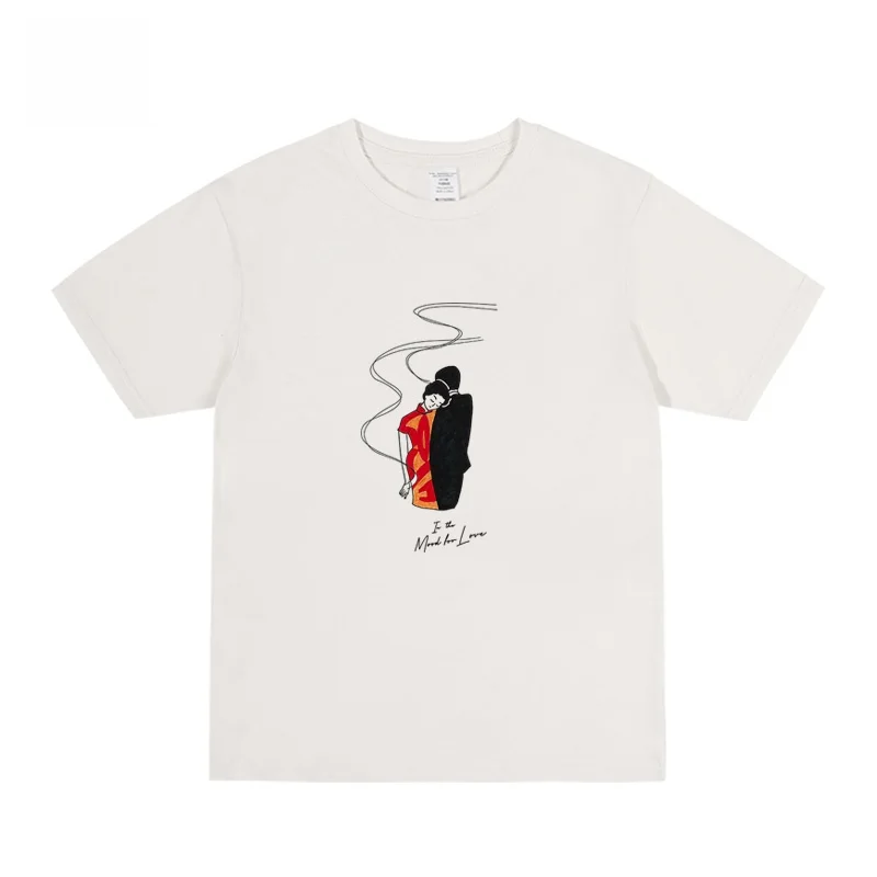 

Парные хлопковые футболки с коротким рукавом свободного кроя в стиле гонконгских фильмов с принтом Чжан Маньюй и Лян Чаовэй, молодежная летняя мода