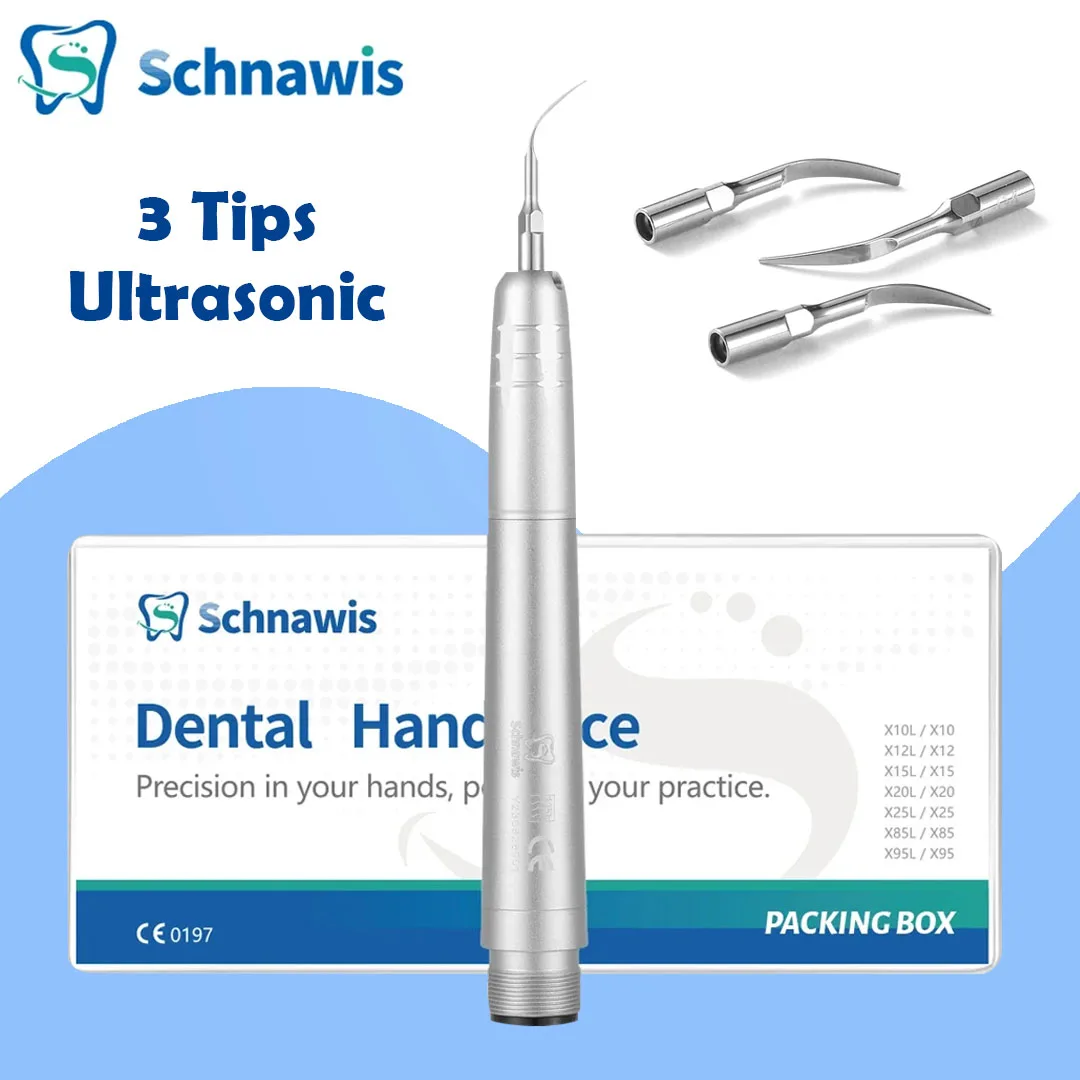 

Dental Ultrasonic Air Scaler with 3 Tips Tooth Calculus Remover Cleaning Tool Handpiece Whiten Tooth Cleaner Dentist Lab