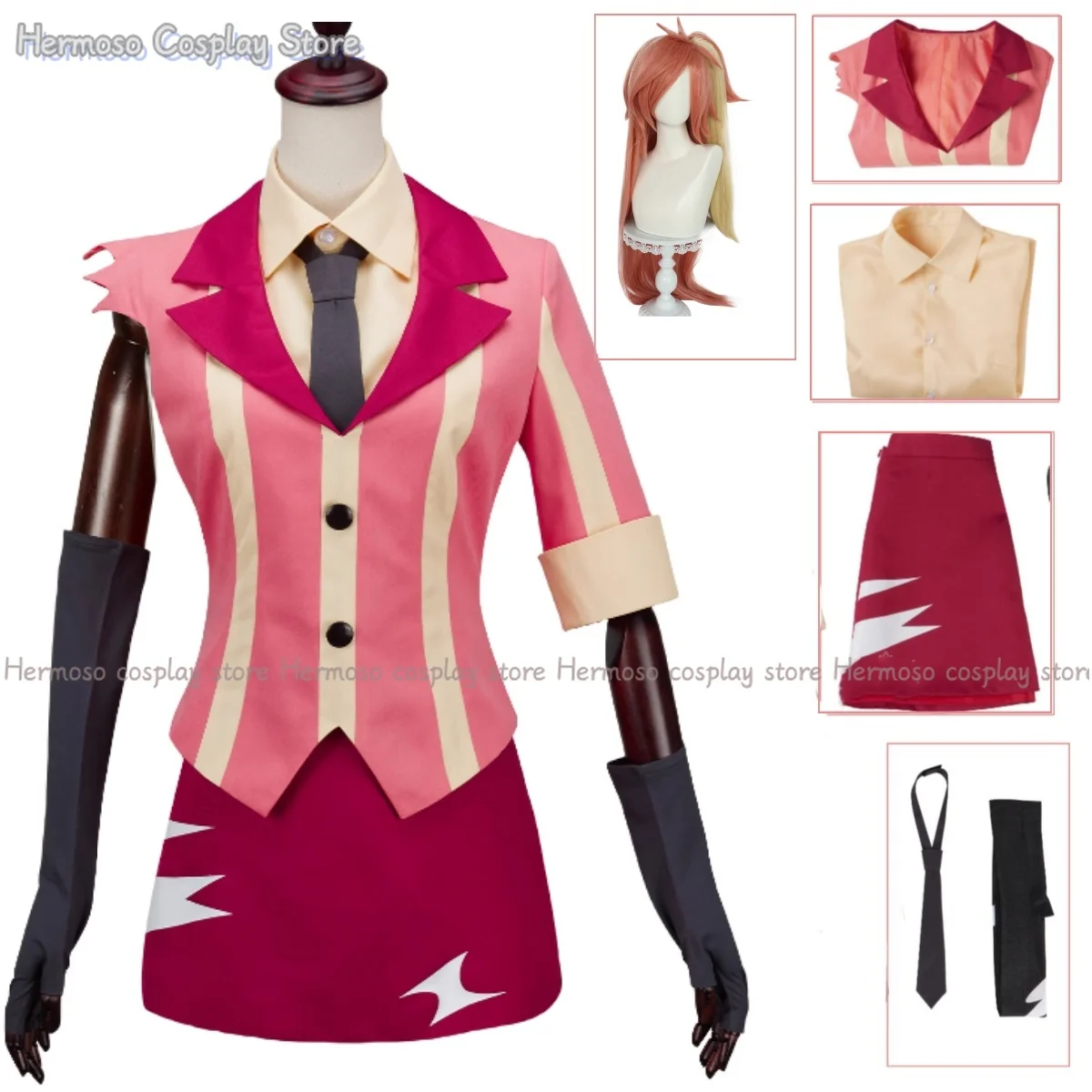 

Vaggie Cosplay Costume Charlie Uniform Adult Men Women Party Devil Radio Party Carnival Halloween Full Set Fancy Woman Outfit