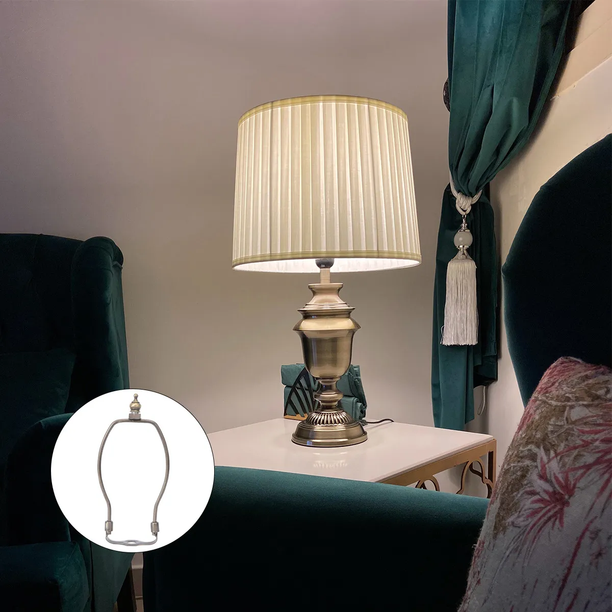 

1 шт. металлический каркас для лампы, 7 дюймов, бронзовый, железный, кронштейн для абажура, для настольной или напольной лампы, декоративный светильник, прочный, не тонкий