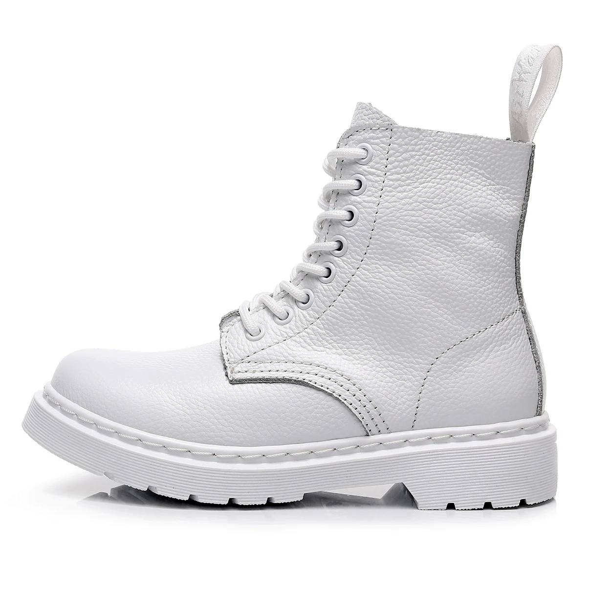 WAERTA Men's Genuine Leather Boots White Couple Models Wear-resistant Round Toe Breathable Non-slip Casual Trend All-match 35-46