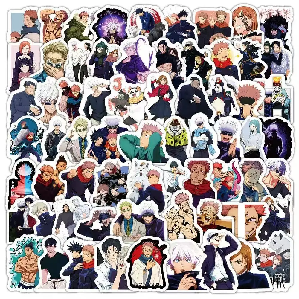 100 Stück Jujutsu Kaisen Muster Graffiti Aufkleber DIY Wasserfeste Aufkleber für Gepäck, Handyhüllen und personalisierte Dekoration