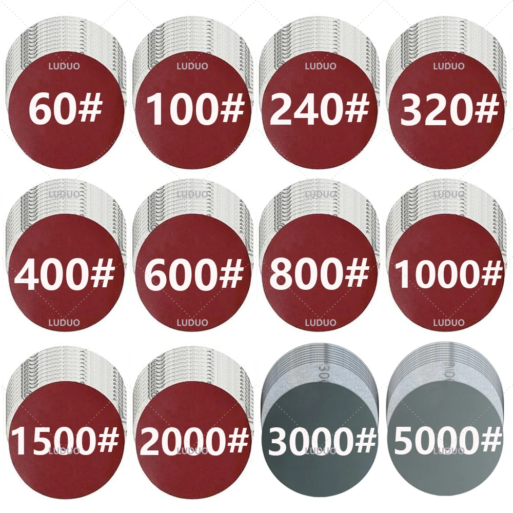 

3/4/5/6inch Sanding Disc Round Sandpaper Sheet Set Sand paper Buffing Polishing Pad for Car Polish Sanding Paper