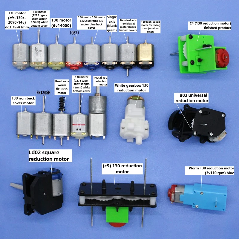Mini DC Motor 130 Motor Toy 4WD Car High Low Speed Copper Wire for Science Experiments DIY