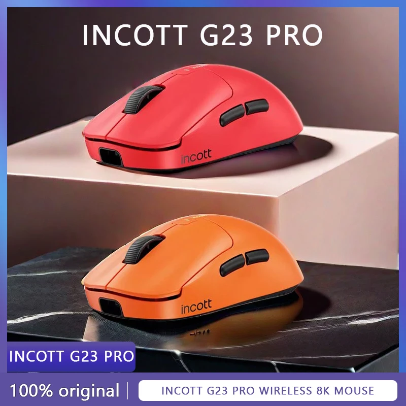 

Incott G23 Pro Wireless Mouse wired Bluetooth 8K lightweight Gaming Office PAW3395 PAW3950 Hot Swap Symmetrical hand mouse