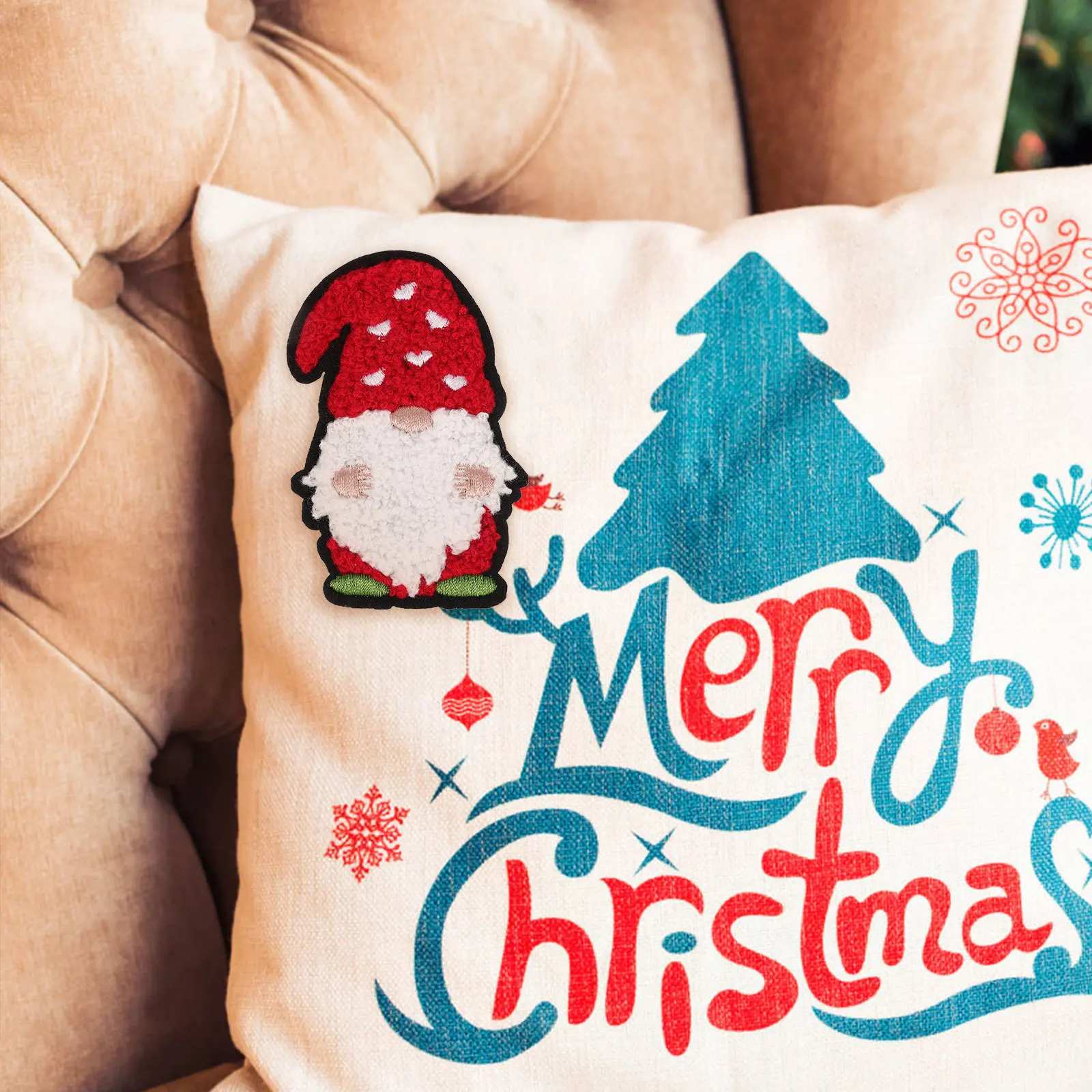 

12pcs Christmas Santa Embroidered Fabric Patches Premium Polyester Craft For Diy Clothes Hats Bags Decor Cartoon Coat