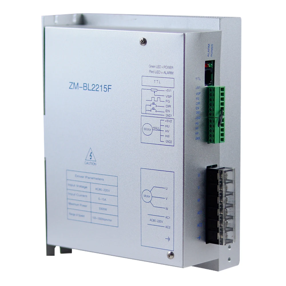 Brushless Motor Driver ZM-BL2215F Input 220V AC Max. 5A 3000W BLDC with Handheld Intelligent Setting Unit