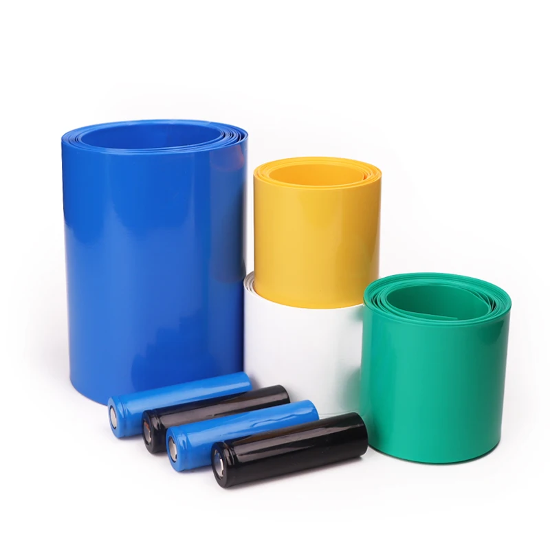 1m 18650 Lipo Battery PVC Heat Shrink Tube Pack Width 17mm ~ 80mm Insulated Film Wrap lithium Case Cable Sleeve Blue Multi