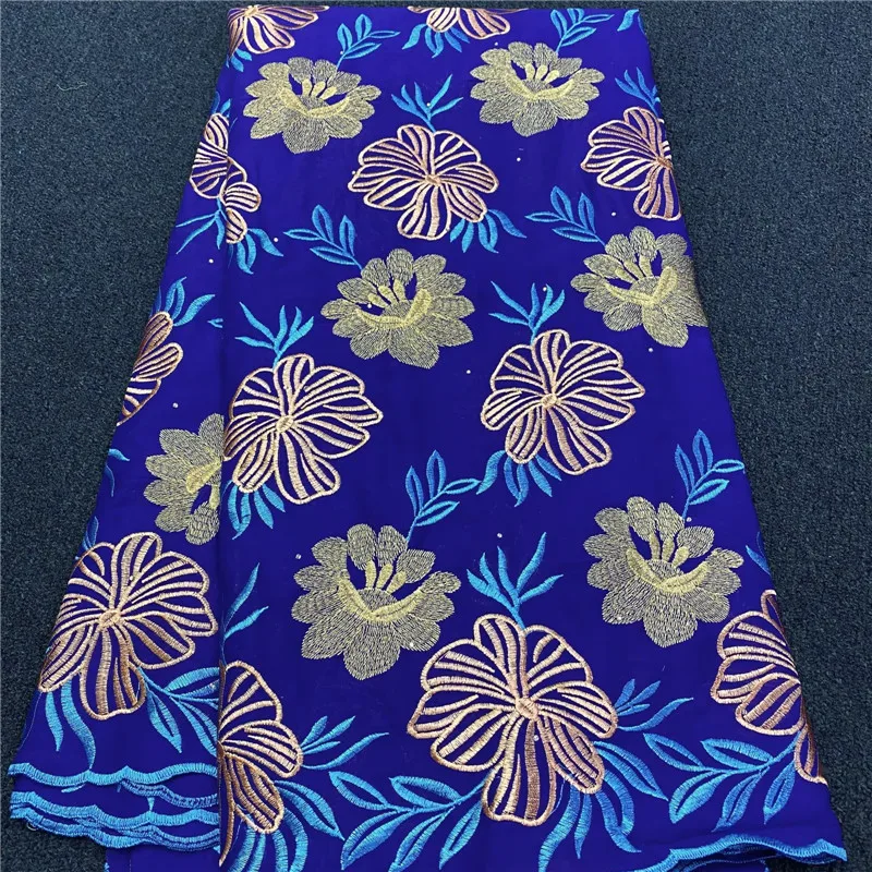 

Latest Embroidered Swiss Lace Fabric African Lace Fabric 5 Yards Swiss Voile Lace African 100% Cotton Fabric For Wedding 16A03