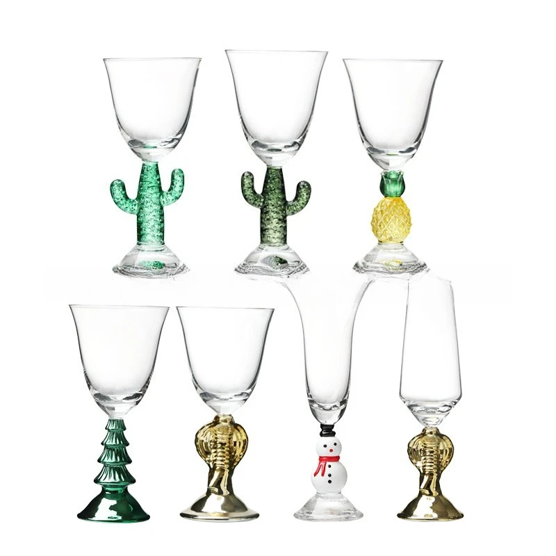 New creative glass wine glass, crystal glass special drink, artificially blown juice modeling cup