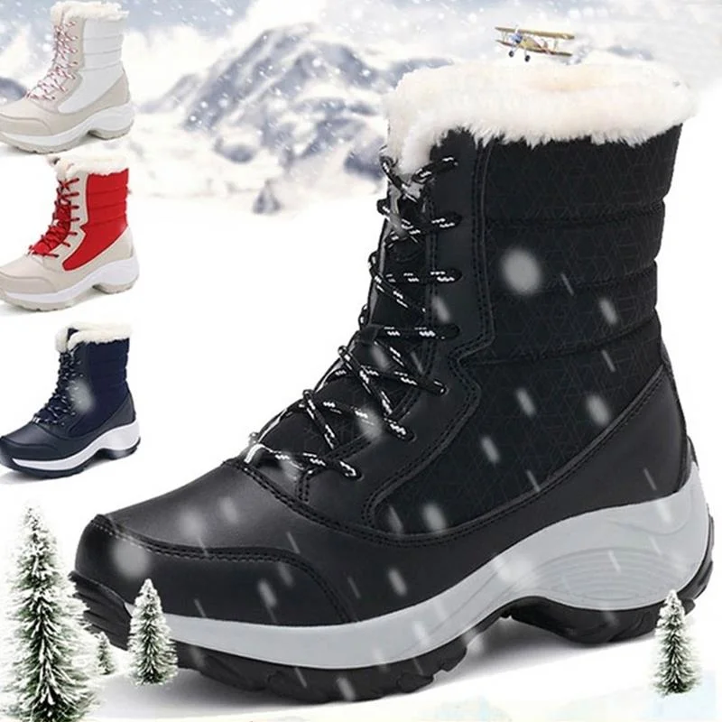 Winter Shoes Waterproof Boots Women Snow Boots Plush Warm Ankle Boots For Women Female Winter Shoes Booties Botas Mujer