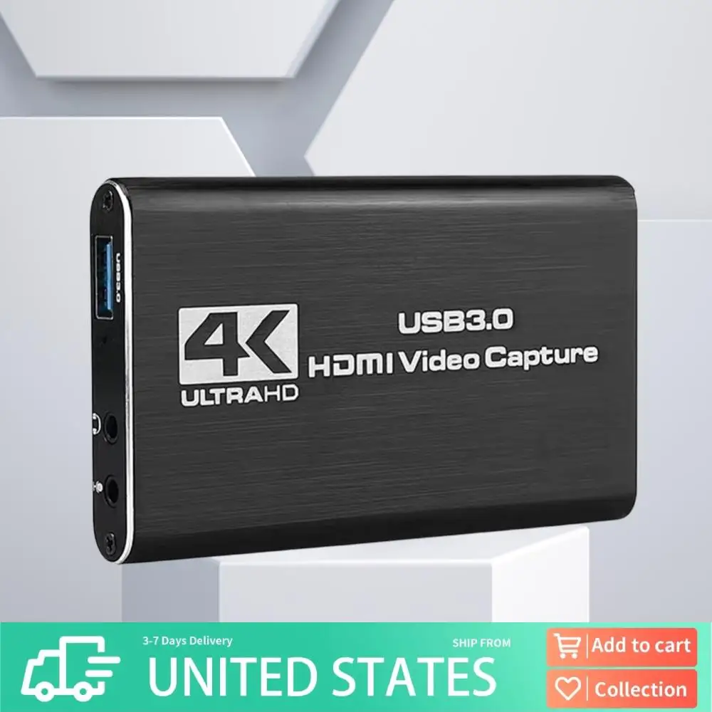 

Устройство для захвата игровых данных USB3.0, 4K 60 Гц, HDMI-совместимый видеорегистратор, карта для записи HD-игр для PS4