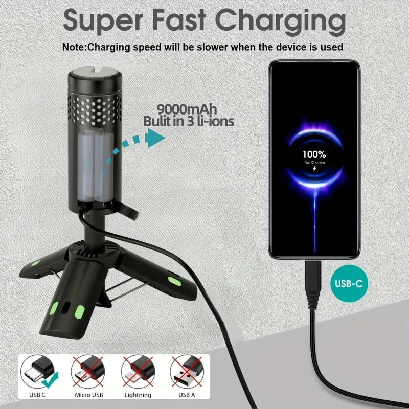 Lampada da campeggio telescopica NITEK 9000mAh, lampada da lavoro magnetica a LED portatile, lanterna di emergenza per interruzione di corrente