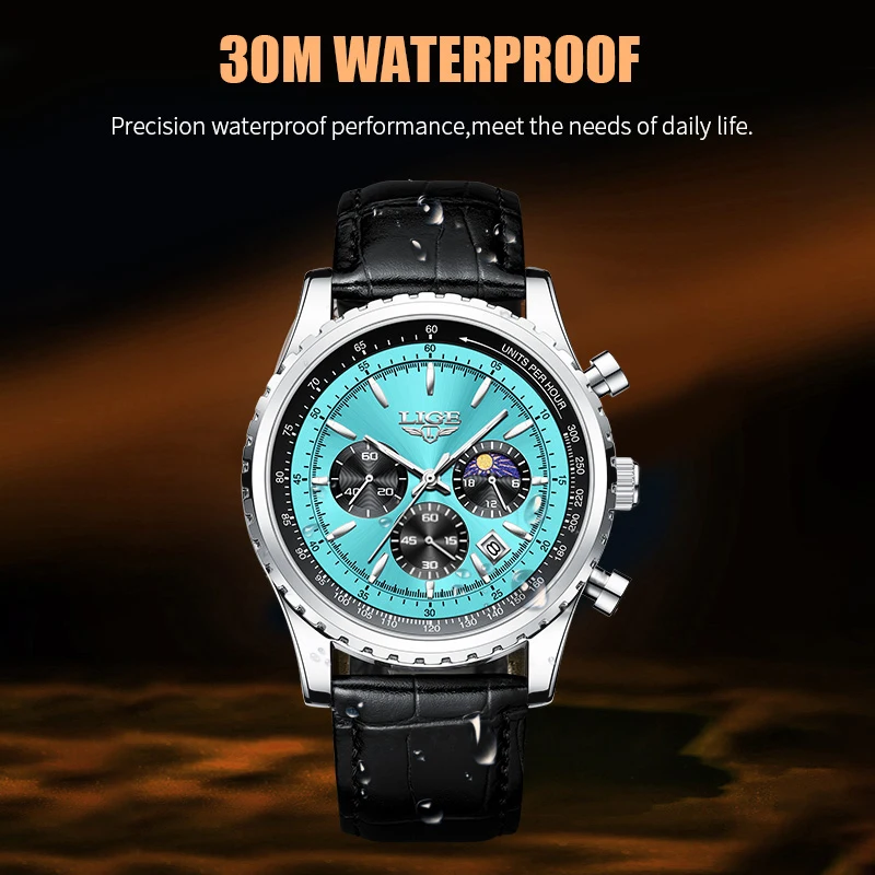 LIGE Top Brand Luxury Mens Watch Quartz Casual Fashion watches Men Business Sports Waterproof Luminous Wristwatches Reloj Hombre