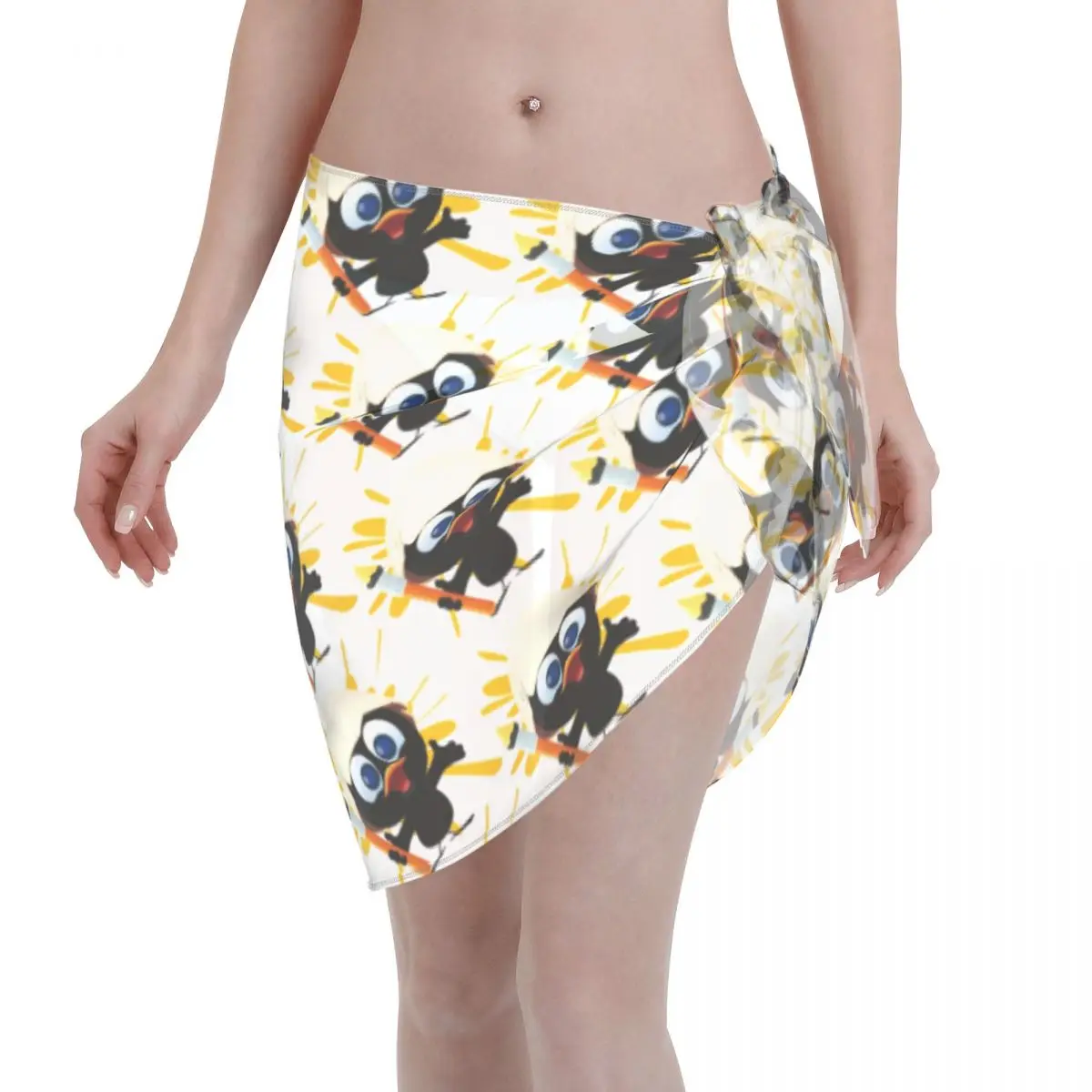 

Custom Calimeros Draw Women Short Sarongs Beach Wrap 3D Print For Swimwear Beach Bikini Wrap Dresses Swimsuit Coverups
