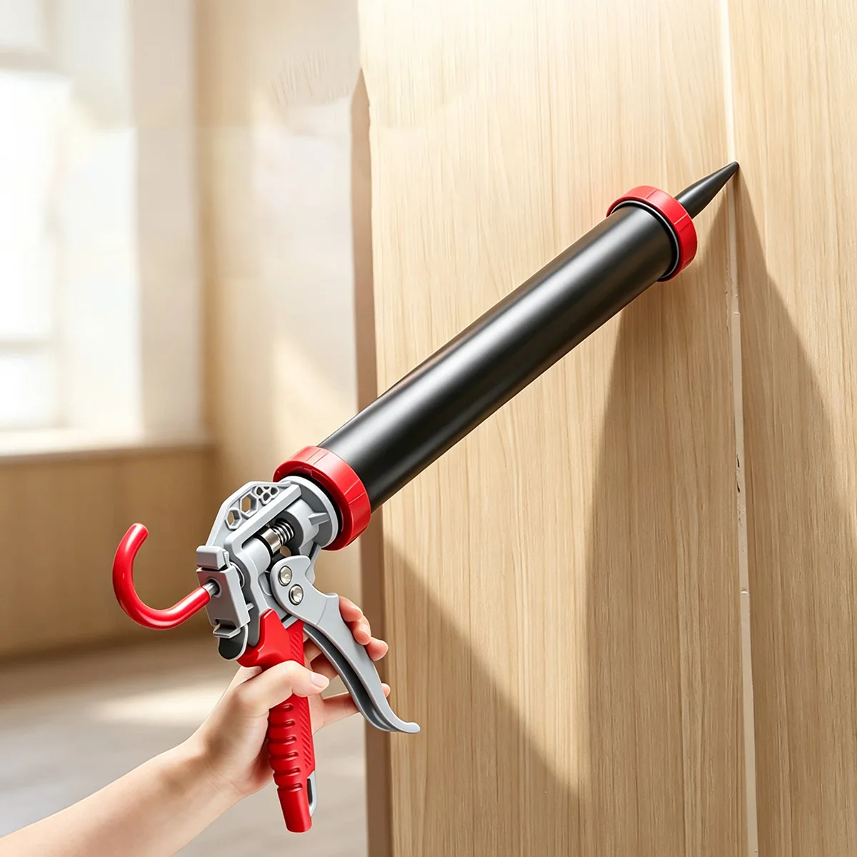 Manual Aluminum Alloy Caulking Gun Labor Saving Silicone Glue Gun For Doors Windows Sealant Professional DIY Hand Tool