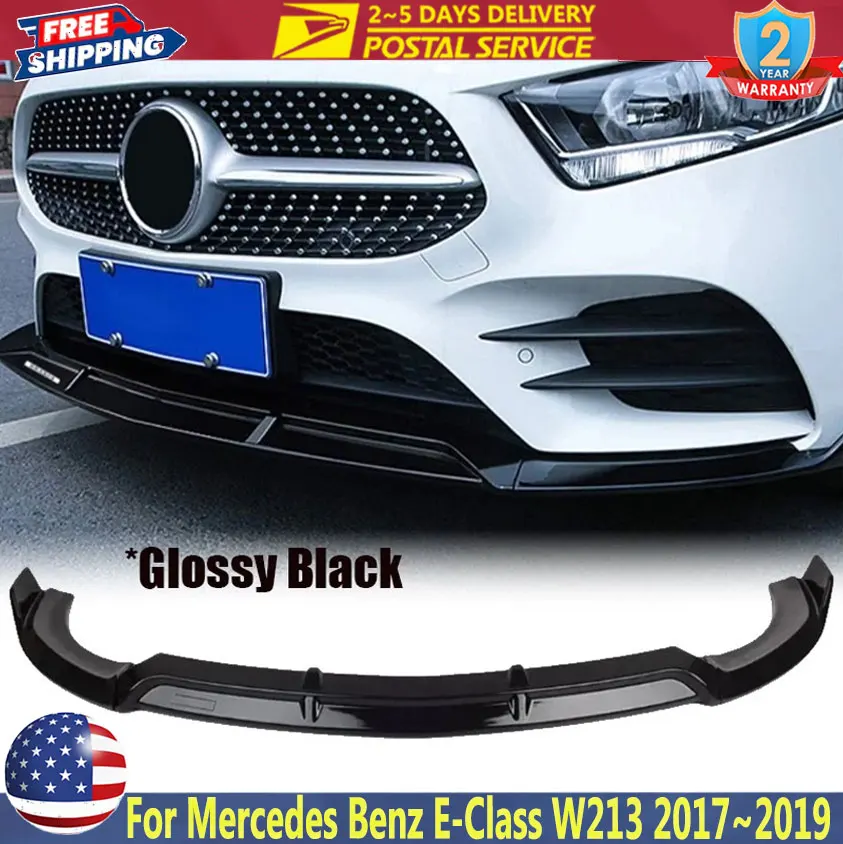

VIP Style Front Bumper Lip For Mercedes Benz E-Class W213 E300 E350 E400 E43 E53 AMG 2017~2019 Car Front Bumper Diffuser Spoiler