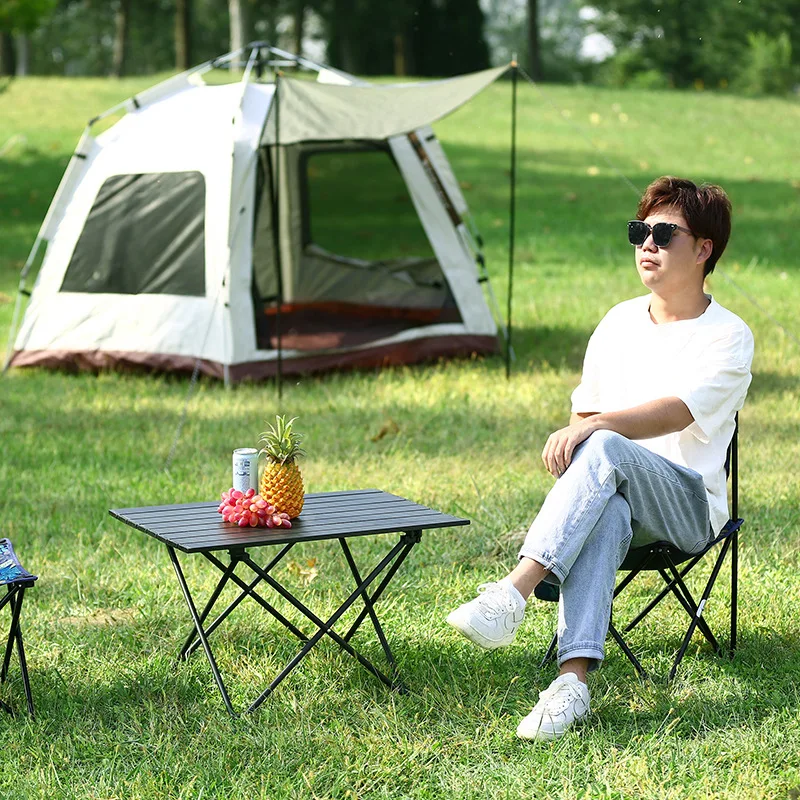 في الهواء الطلق طاولة قابلة للطي سبائك الألومنيوم المحمولة لفات الدجاج الجدول طاولة التخييم كرسي الشواء نزهة الجدول معدات نزهة #3