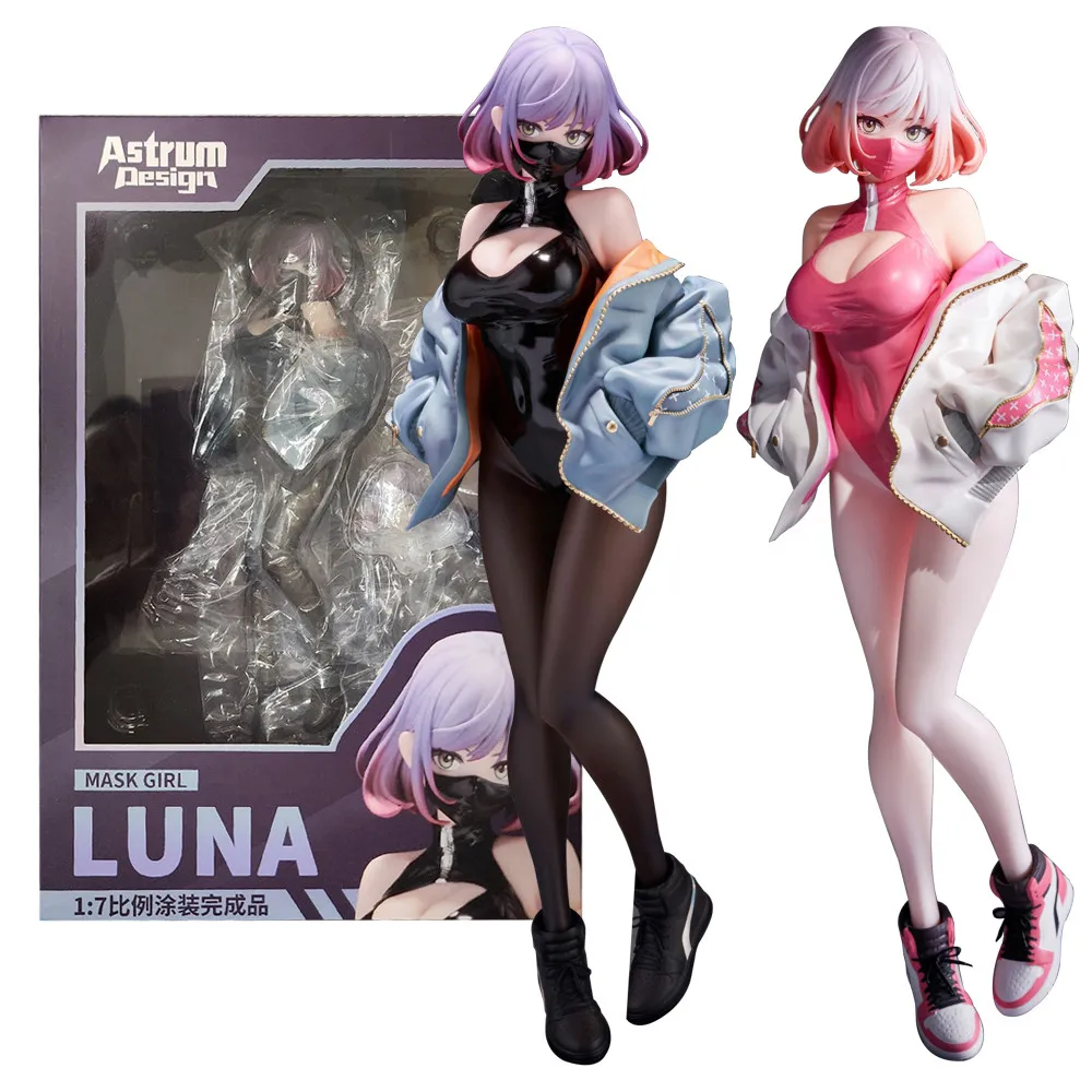 23cm Masked Girl Luna Illustration Biya Painter Manga Figure PVC Model Peripherals Manga Action Figure Birthday Gifts Toys Game