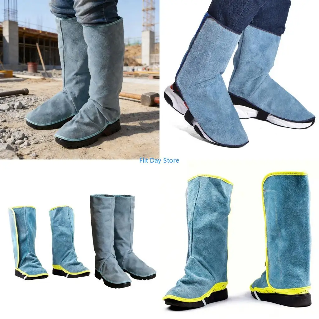 F92C Heavy Duty Welding Foot Guards Reinforced Stitching With Adjustable Straps 2pcs