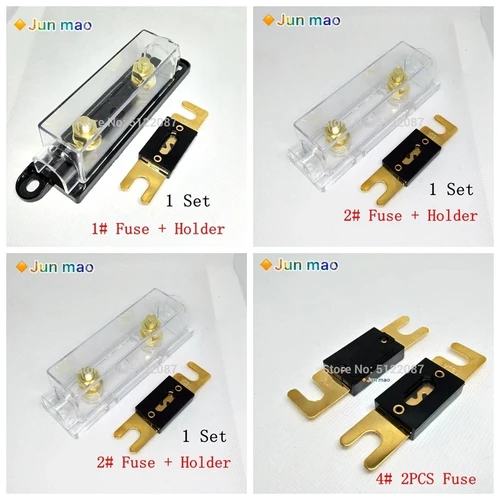 1 Juego de portafusibles ANL, fusibles atornillados, portafusibles automotrices, enlace Fusible con fusible 40A 60 80 100 120 225 275 300 400A 450A 500 AMP
